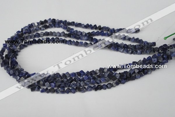 CCU90 15.5 inches 4*4mm cube sodalite gemstone beads wholesale