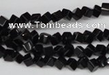 CCU94 15.5 inches 4*4mm cube black agate beads wholesale