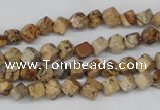 CCU95 15.5 inches 4*4mm cube picture jasper beads wholesale