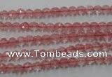 CCY110 15.5 inches 4mm faceted round cherry quartz beads wholesale