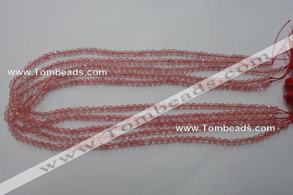 CCY110 15.5 inches 4mm faceted round cherry quartz beads wholesale