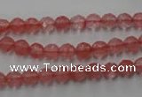 CCY111 15.5 inches 6mm faceted round cherry quartz beads wholesale