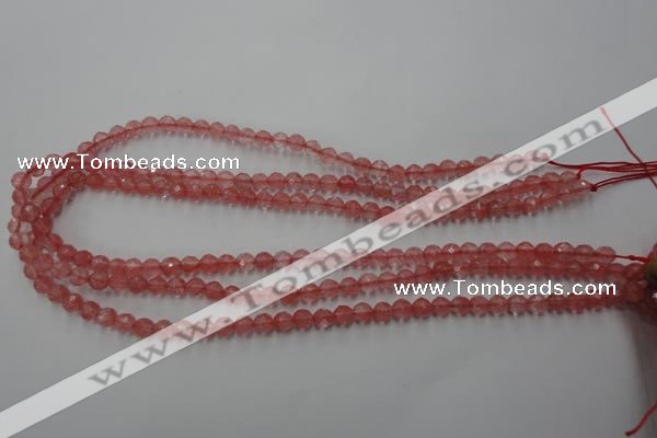 CCY111 15.5 inches 6mm faceted round cherry quartz beads wholesale