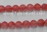 CCY112 15.5 inches 8mm faceted round cherry quartz beads wholesale