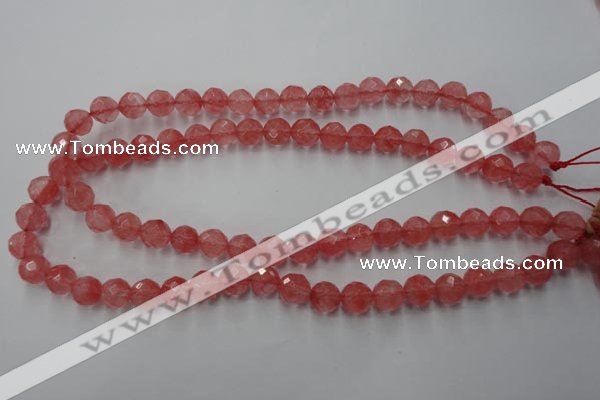 CCY113 15.5 inches 10mm faceted round cherry quartz beads wholesale