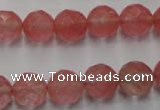 CCY114 15.5 inches 12mm faceted round cherry quartz beads wholesale