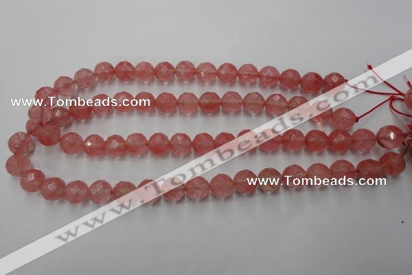 CCY114 15.5 inches 12mm faceted round cherry quartz beads wholesale