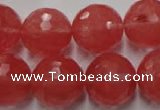 CCY116 15.5 inches 16mm faceted round cherry quartz beads wholesale