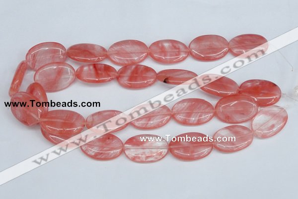 CCY159 15.5 inches 20*30mm oval cherry quartz beads wholesale