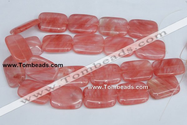 CCY163 15.5 inches 25*35mm rectangle cherry quartz beads wholesale