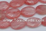 CCY165 15.5 inches 13*18mm faceted oval cherry quartz beads