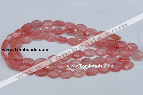 CCY165 15.5 inches 13*18mm faceted oval cherry quartz beads