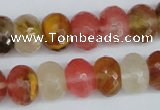 CCY208 15.5 inches 12*16mm faceted rondelle volcano cherry quartz beads