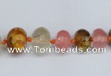 CCY209 4*8mm - 13*18mm faceted rondelle volcano cherry quartz beads