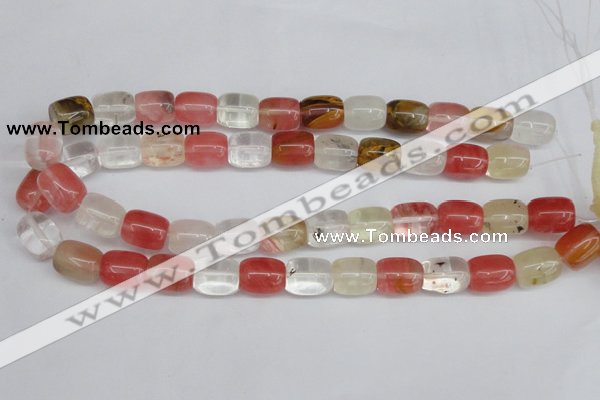 CCY210 15.5 inches 12*16mm cuboid volcano cherry quartz beads