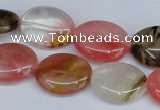 CCY217 15.5 inches 13*18mm oval volcano cherry quartz beads