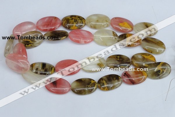 CCY220 15.5 inches 20*30mm oval volcano cherry quartz beads