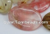 CCY221 15.5 inches 25*35mm oval volcano cherry quartz beads