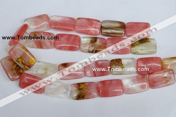 CCY222 15.5 inches 20*30mm rectangle volcano cherry quartz beads