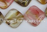 CCY225 15.5 inches 20*20mm diamond volcano cherry quartz beads