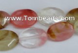 CCY230 15.5 inches 13*18mm faceted oval volcano cherry quartz beads