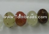 CCY405 15.5 inches 14*18mm faceted rondelle volcano cherry quartz beads