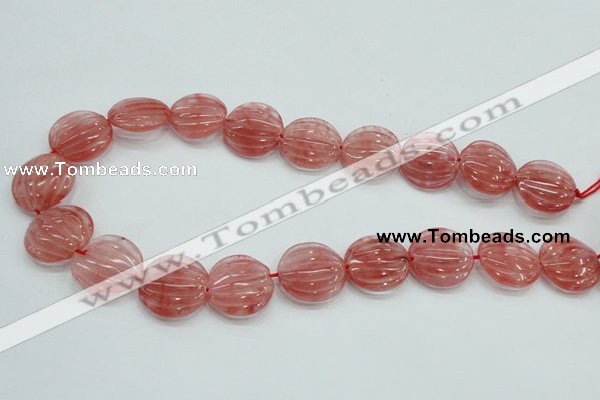 CCY53 15.5 inches 20mm flat round cherry quartz beads wholesale