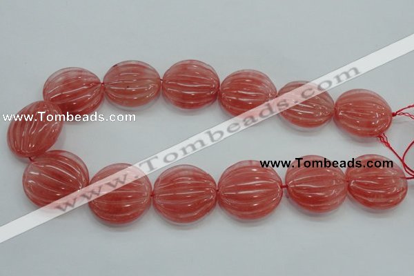 CCY54 15.5 inches 30mm flat round cherry quartz beads wholesale