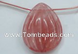 CCY57 30*40mm top-drilled teardrop cherry quartz beads wholesale