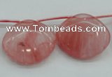 CCY58 25*30mm top-drilled conch cherry quartz beads wholesale