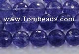 CCY604 15.5 inches 12mm faceted round blue cherry quartz beads