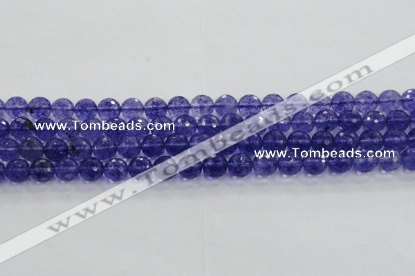 CCY604 15.5 inches 12mm faceted round blue cherry quartz beads