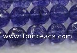 CCY605 15.5 inches 14mm faceted round blue cherry quartz beads