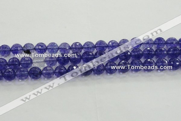 CCY605 15.5 inches 14mm faceted round blue cherry quartz beads