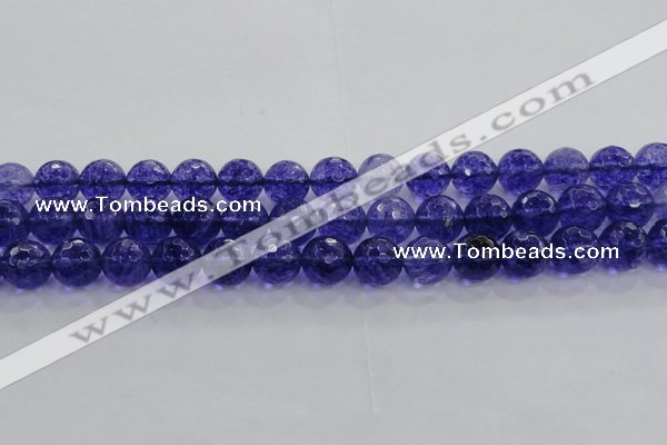 CCY606 15.5 inches 16mm faceted round blue cherry quartz beads