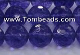 CCY607 15.5 inches 18mm faceted round blue cherry quartz beads