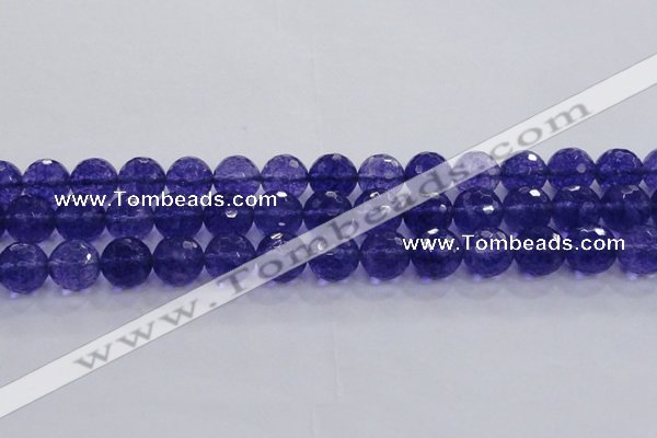 CCY607 15.5 inches 18mm faceted round blue cherry quartz beads