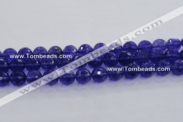 CCY608 15.5 inches 20mm faceted round blue cherry quartz beads