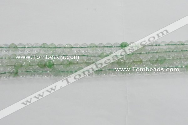 CCY611 15.5 inches 6mm faceted round green cherry quartz beads