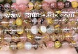 CCY643 15.5 inches 10mm round volcano cherry quartz beads