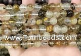 CCY647 15.5 inches 8mm round volcano cherry quartz beads