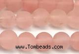 CCY671 15 inches 6mm round matte cherry quartz beads