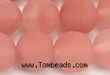 CCY674 15 inches 12mm round matte cherry quartz beads