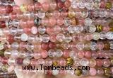 CCY687 15 inches 6mm round volcano cherry quartz beads