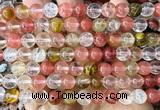 CCY688 15 inches 8mm round volcano cherry quartz beads