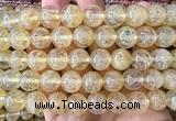 CCY704 15 inches 12mm round yellow watermelon beads