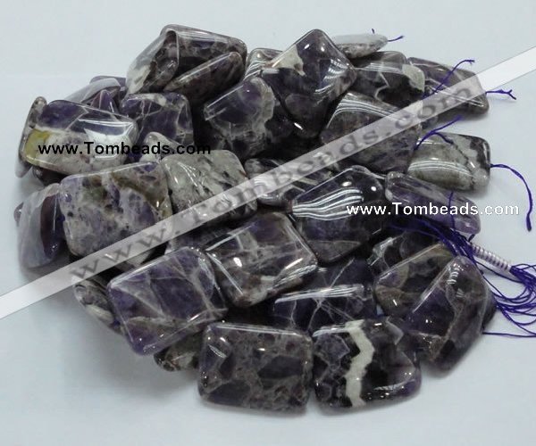 CDA09 15.5 inches 30*40mm rectangle dogtooth amethyst quartz beads