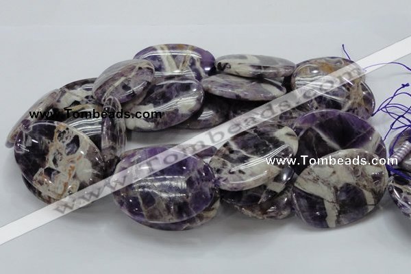 CDA12 15.5 inches 35*50mm oval dogtooth amethyst quartz beads