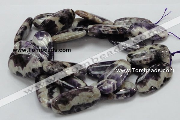 CDA14 15.5 inches 25*50mm oval dogtooth amethyst quartz beads