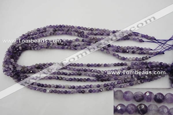 CDA150 15.5 inches 4mm faceted round dogtooth amethyst beads